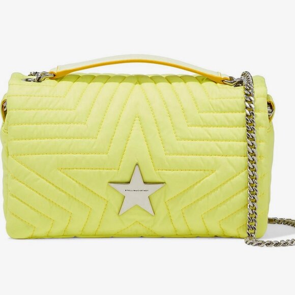 NEW STELLA MCCARTNEY Star Medium Quilted Bag| Bold Chain Shoulder Bag Day&Travel - Picture 1 of 15